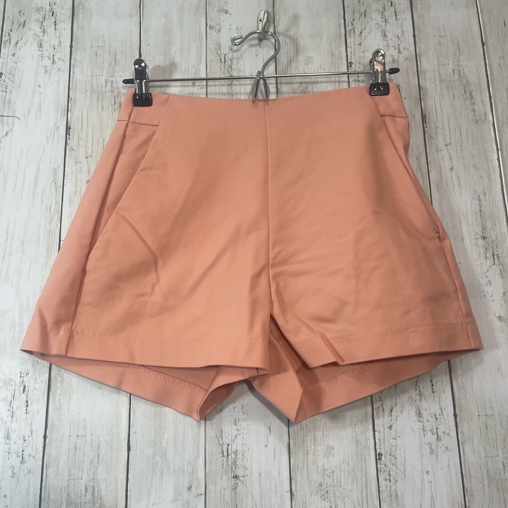 Harlowe & Graham Side Zip Shorts Pale Pink Small - Picture 2 of 7